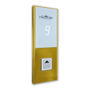 Botoeira de pavimento personalizada para elevador: modelo Gold White - luz branca