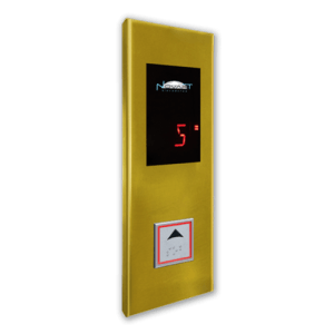 Botoeira de pavimento personalizada para elevador: modelo Gold Black - luz vermelha