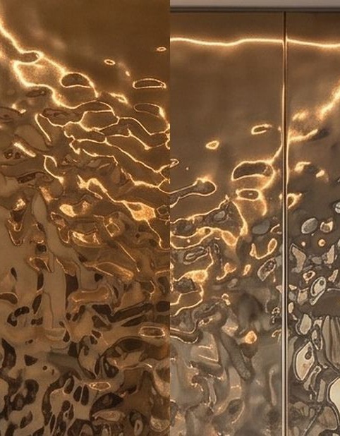 textura Detalhe da textura de ondas da chapa de aço inox VITRUwave